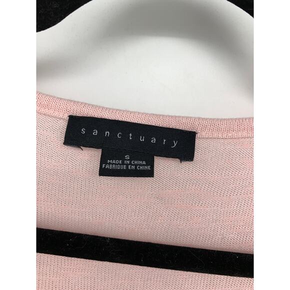 Sanctuary Sweater Womens Sz Small Tie Front Button Down V-Neck Long Sleeve Pink - Picture 3 of 5